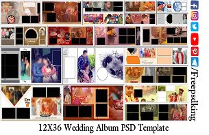 12X36 Wedding Album PSD Template