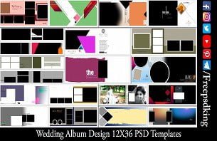 Wedding Album Design 12X36 PSD Templates
