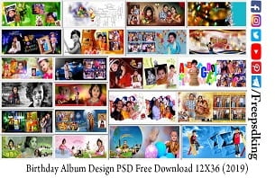 Birthday Album Design PSD Free Download 12X36 (2019)