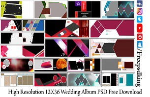 High Resolution 12X36 Wedding Album PSD Free Download
