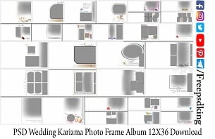 PSD Wedding Karizma Photo Frame Album 12X36 Download