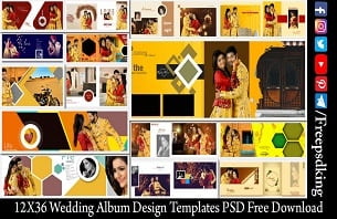 12X36 Wedding Album Design Templates PSD Free Download