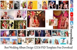 Best Wedding Album Design 12X36 PSD Templates