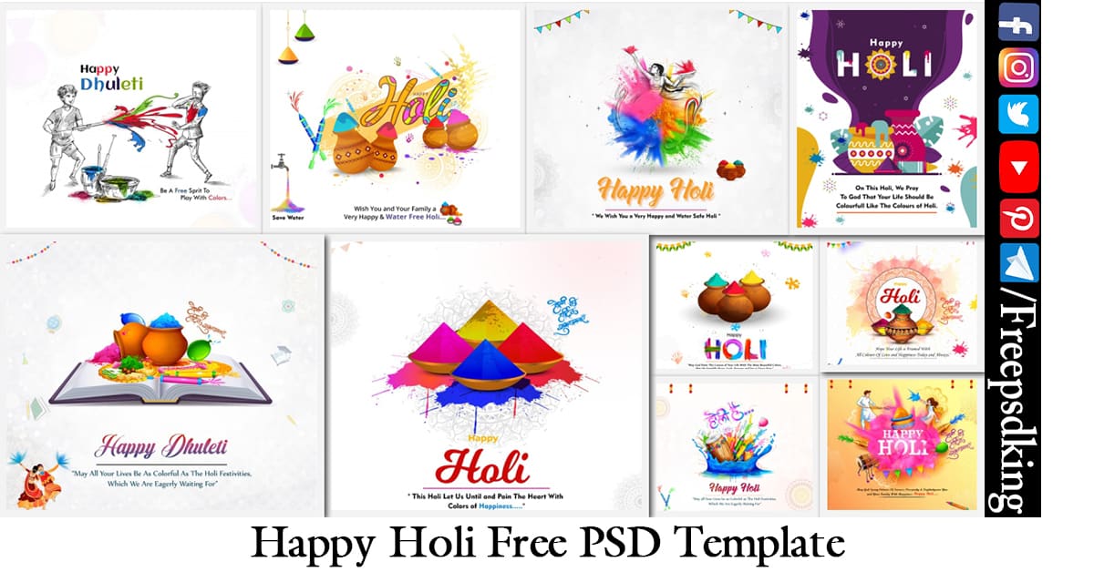 Happy Holi Free PSD Template | Holi Ki Hardik Shubhkamnaye Poster