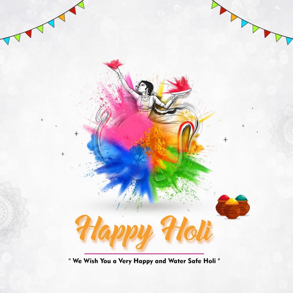 Happy Holi Free PSD Template Holi Ki Hardik Shubhkamnaye Poster