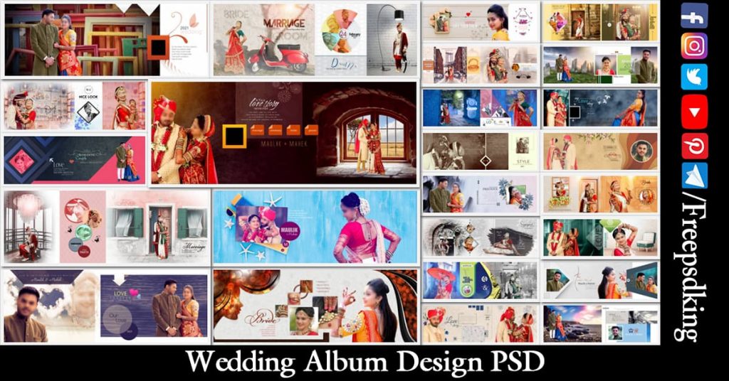 wedding album design templates psd free download