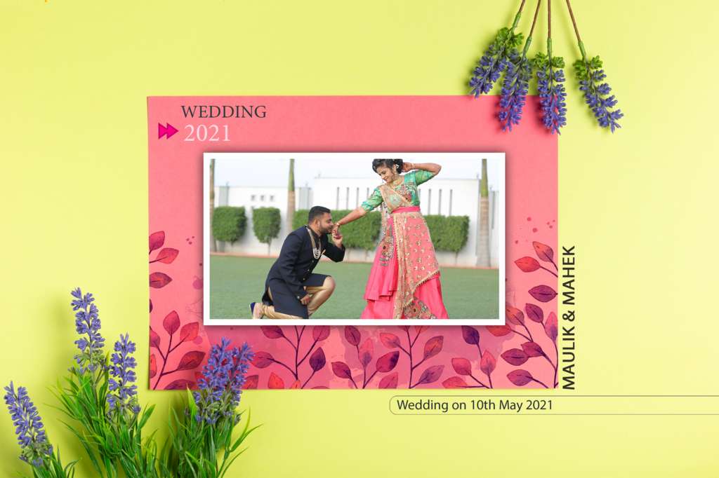 Wedding Album Cover Page Design PSD