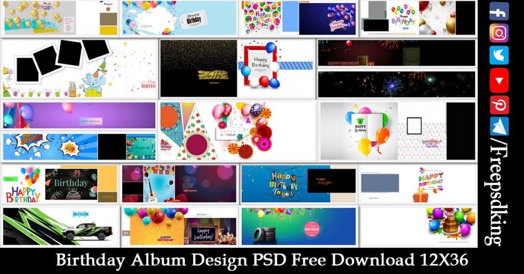 Birthday Album Design PSD Free Download 12X36 (2020)