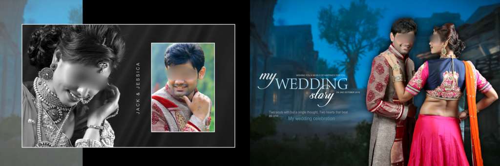 Wedding Album Cover Page Design PSD