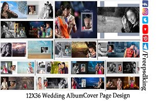 Wedding Album Cover Page Design PSD Free Download 12X36 (2021)