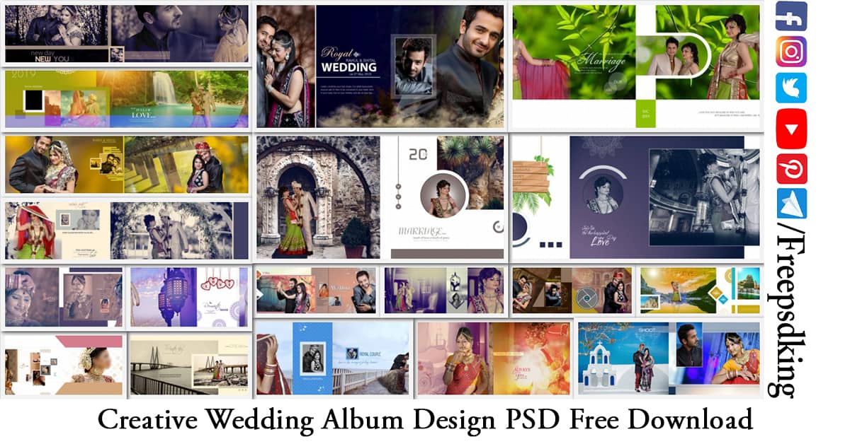 Creative Wedding Album Design PSD Free Download