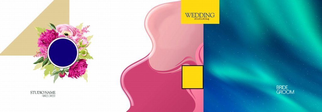 14X40 Wedding Album Wrapper Design PSD