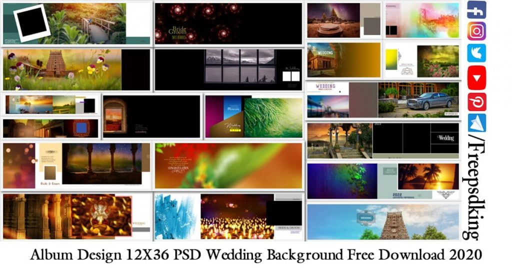 Album Design 12X36 PSD Wedding Background Free Download 2020