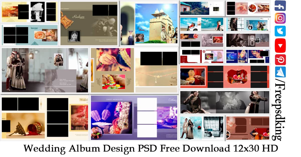 Wedding Album Design PSD Free Download 12x30 HD