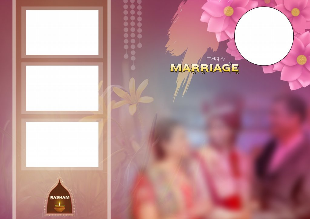Indian Wedding Album Cover Design 17x24 PSD Templates