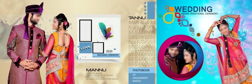 Wedding Album Cover Page Design PSD Free Download 12X36 (2021)