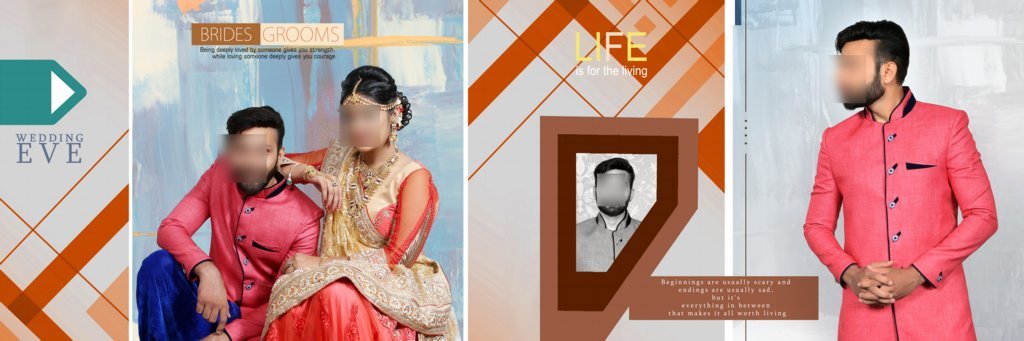 12X36 PSD Wedding Album Cover Page Design PSD Free Download