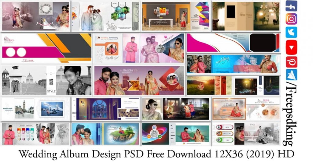 Wedding Album Design PSD Free Download 12X36 (2019) HD