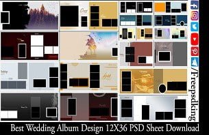 Best Wedding Album Design 12X36 PSD Sheet Download