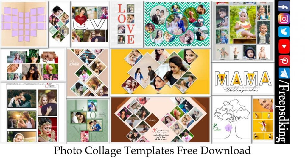 Photo Collage Templates For Photoshop Free Download Freepsdking
