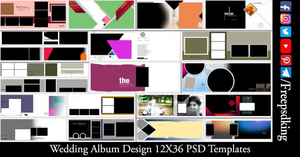 Wedding Album Design 12X36 PSD Templates