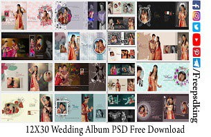 12X30 Wedding Album PSD Free Download