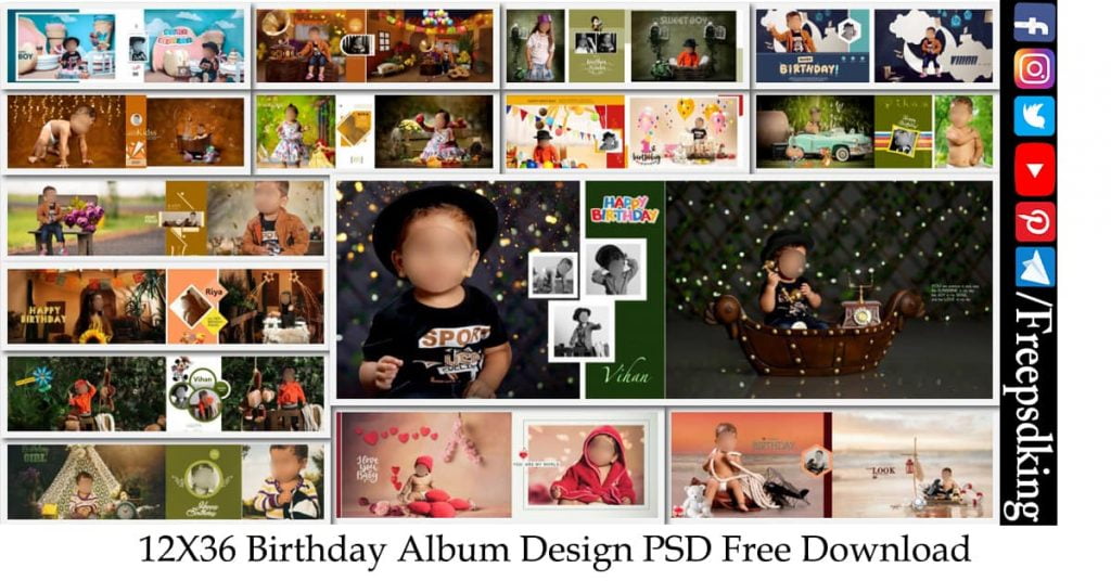12X36 Birthday Album PSD