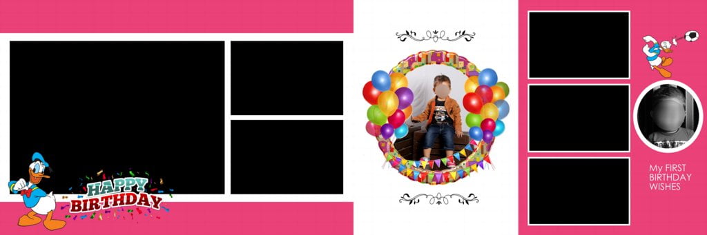 Birthday Album Design Backgrounds PSD Free Download 12X36
