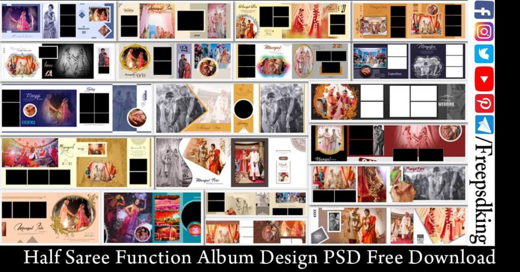 Half Saree Function Album Design PSD Free Download