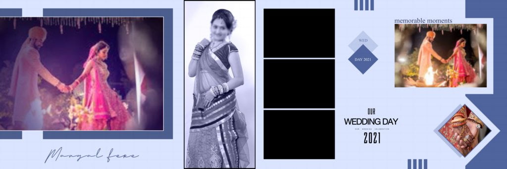 Half Saree Function Album Design PSD Free Download