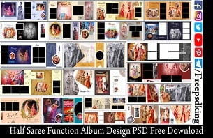 Half Saree Function Album Design PSD Free Download 