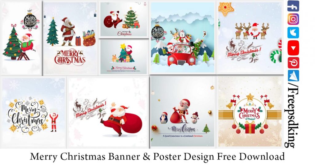 Merry Christmas Banner & Poster Design