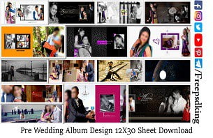 Pre Wedding Album Design 12X30 Sheet Download