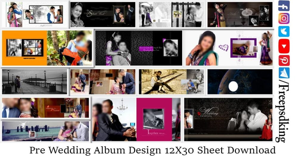 Pre Wedding Album Design 12X30 Sheet Download
