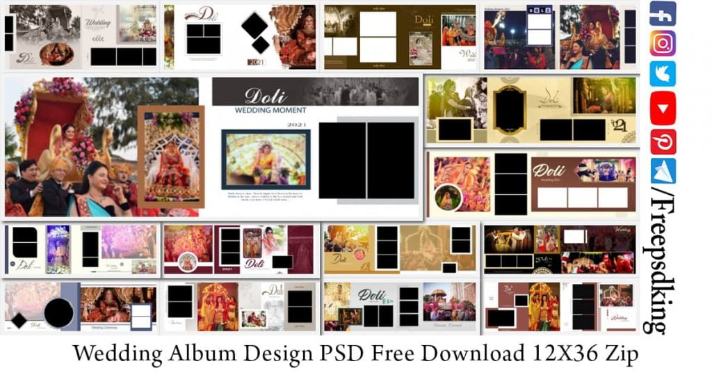  Wedding Album Design PSD Free Download 12X36 Zip