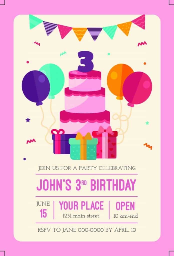 Birthday Invitation Card for Adults