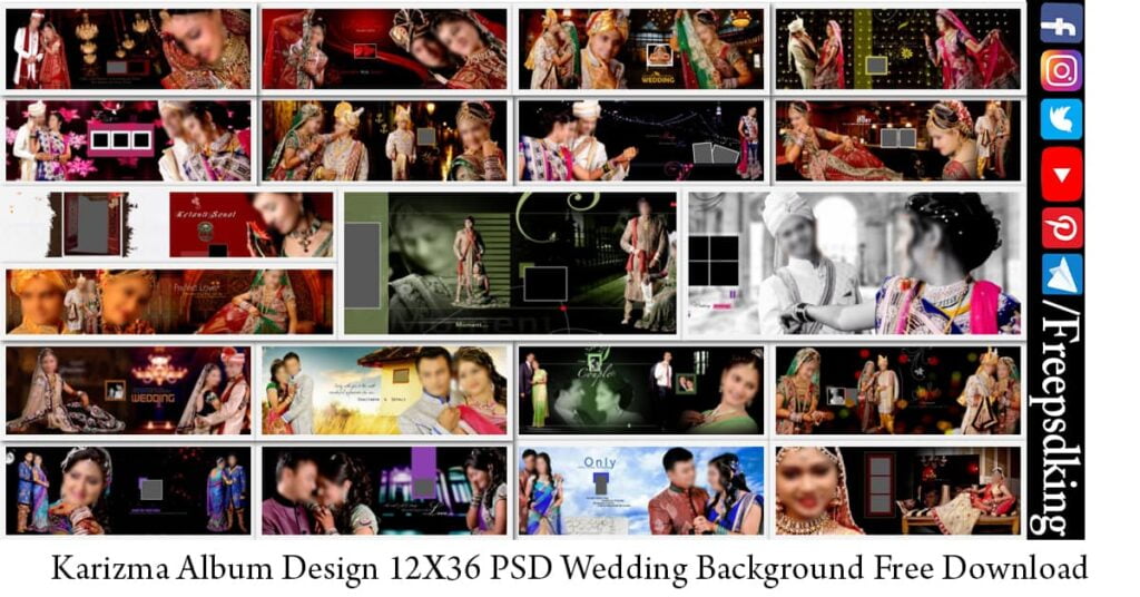 Karizma Album Design 12X36 PSD Wedding Background Free Download