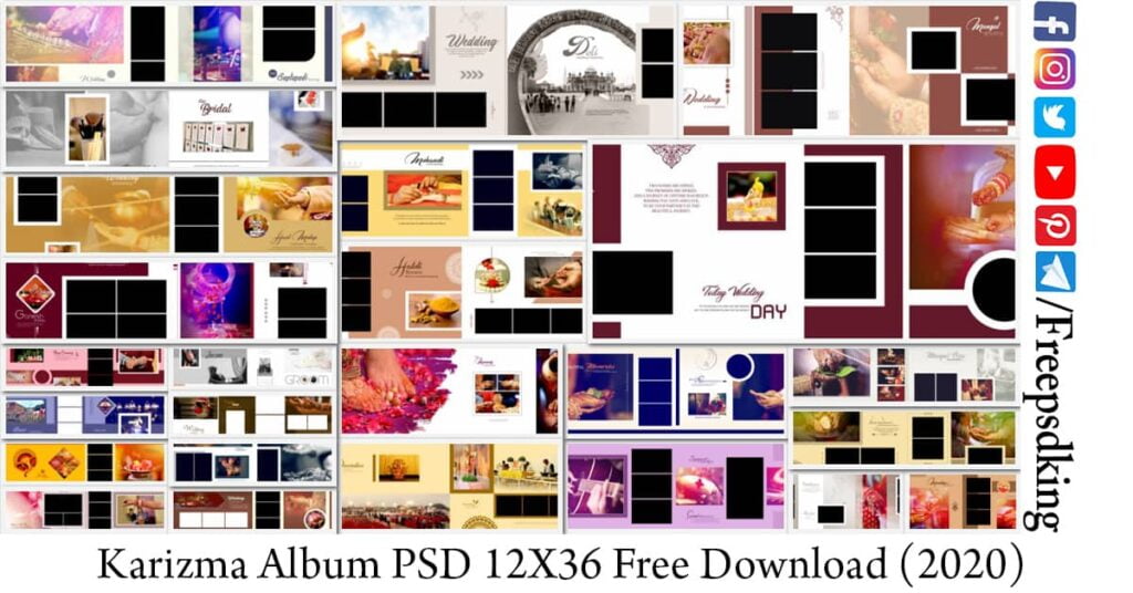 Album Design 12X36 PSD Wedding Background Free Download 2021