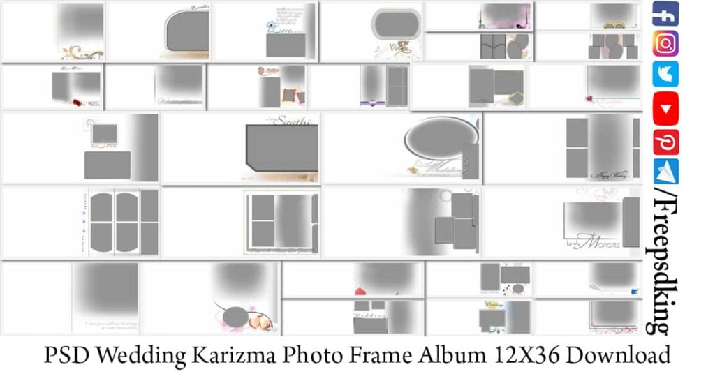 PSD Wedding Karizma Photo Frame Album 12X36 Download