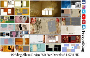 Wedding Album Design PSD Free Download 12X30 HD