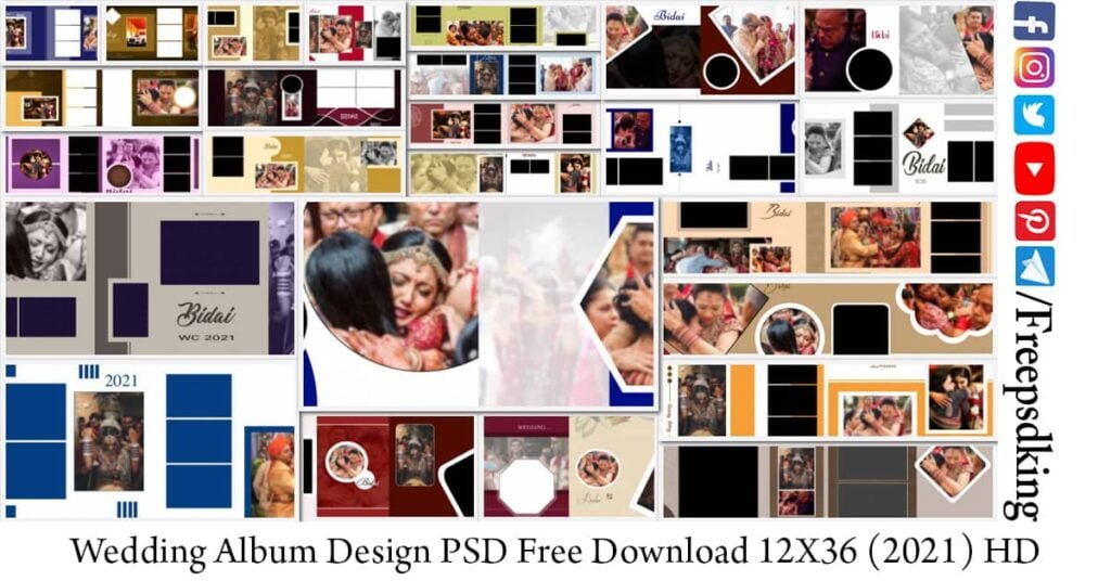 Wedding Album Design PSD Free Download 12X36 (2021) HD