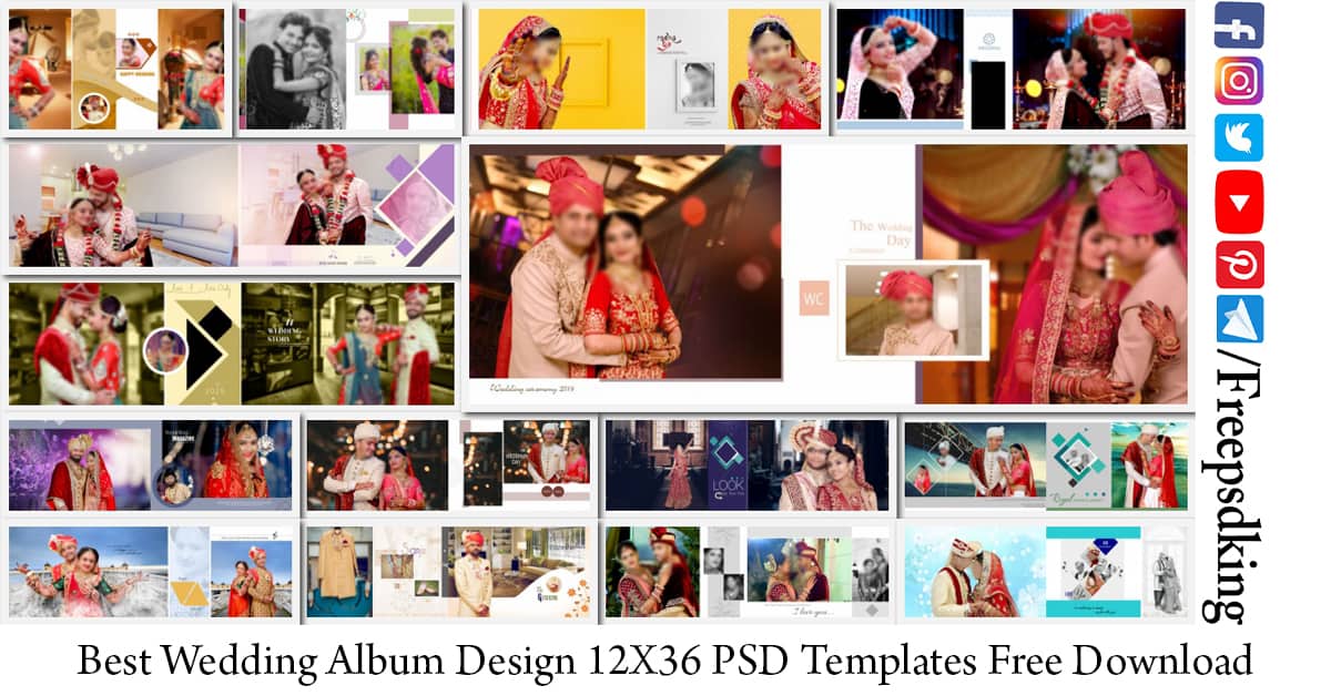 Best Wedding Album Design 12X36 PSD Templates Free Download