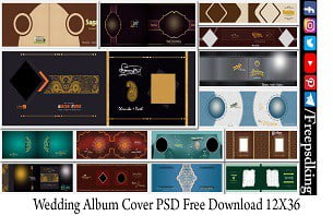 Wedding Album Cover PSD Free Download 12X36