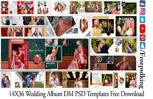 14X36 Wedding Album DM PSD Templates
