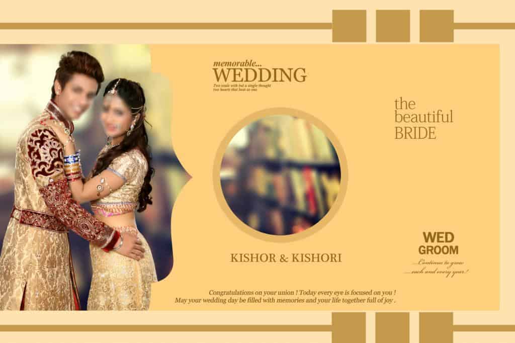 Wedding Album Cover Page Design PSD