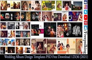 Wedding Album Design Templates PSD Free Download 12X36 2021