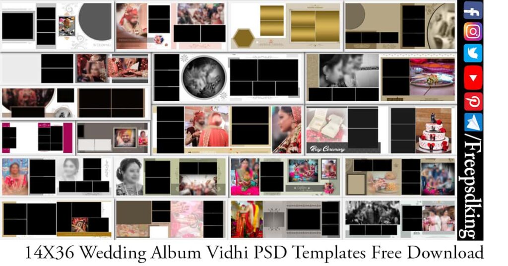 14X36 Wedding Album Vidhi PSD Templates