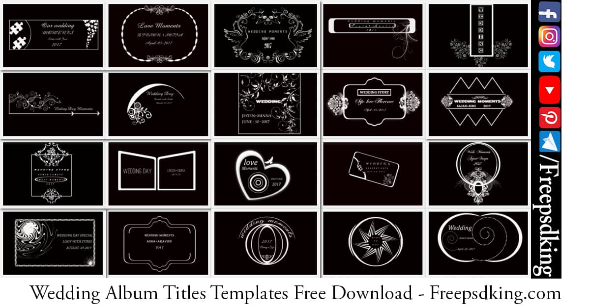 Wedding Album Titles Templates Free Download