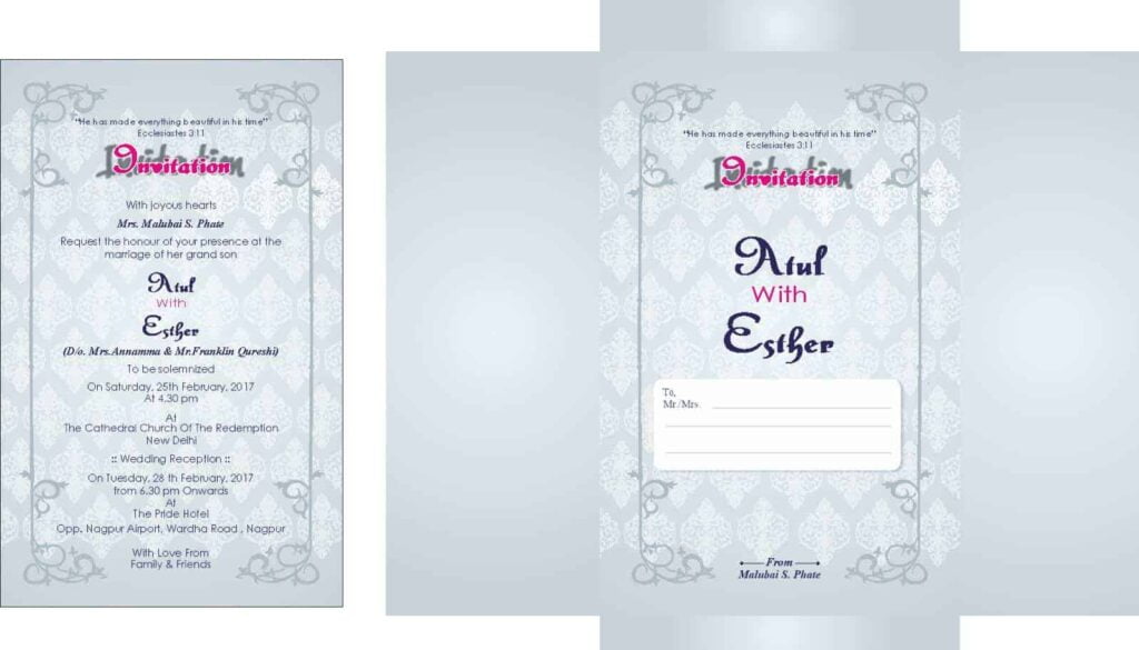 Wedding Invitation Card Design In English