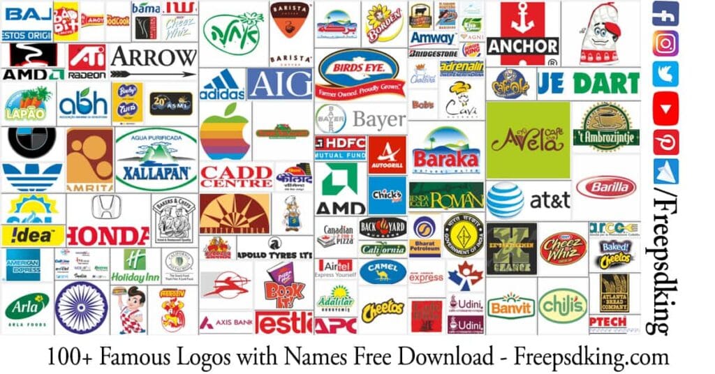 1000 Logos - The Famous Brands and Company Logos in the World.  Famous  logos, Company logos and names, Logo branding identity